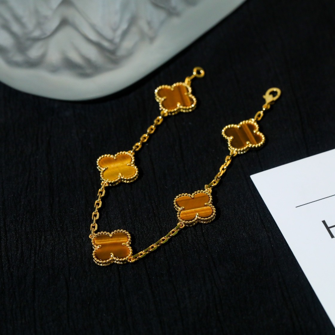 Van Cleef & Arpels Vintage Alhambra Bracelet, 5 Motifs Yellow Go