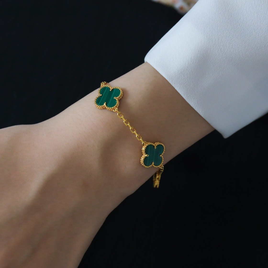 Van Cleef & Arpels Vintage Alhambra Bracelet, 5 Motifs Yellow Go