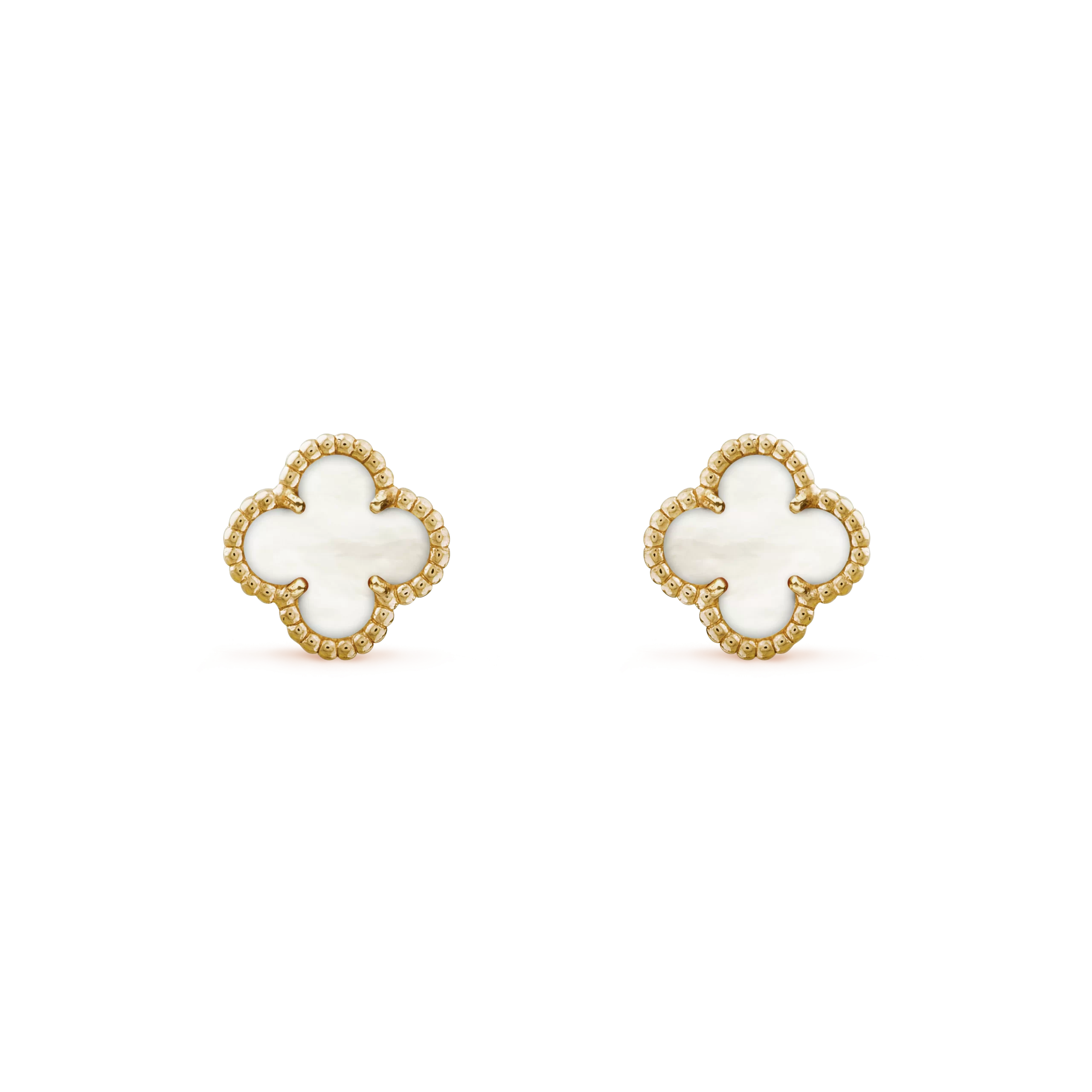 Van Cleef & Arpels Sweet Alhambra Earstuds Yellow Gold, Mother-o - Click Image to Close