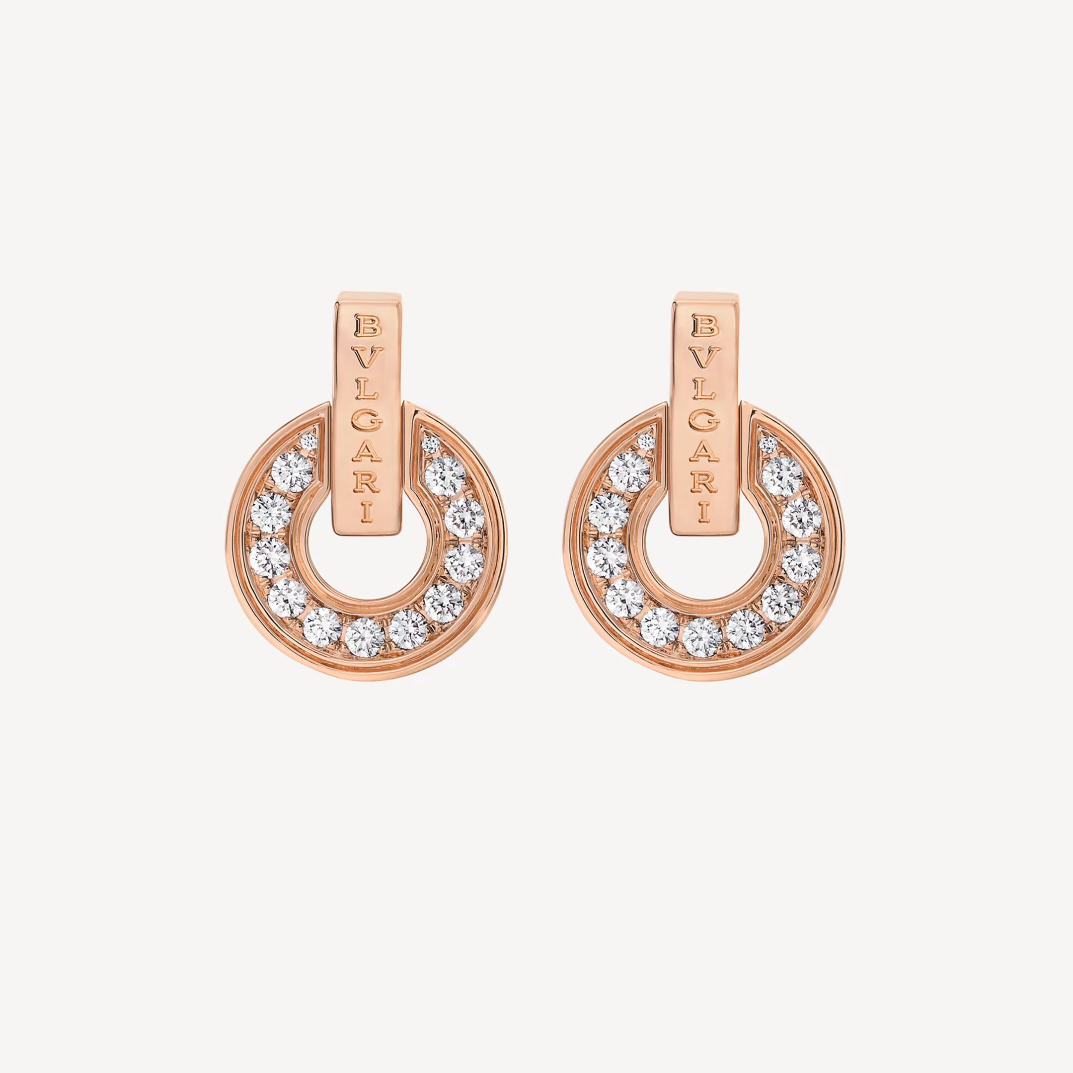 Replica Bvlgari DIVAS' Dream Earrings Rose gold with Pave Diamon